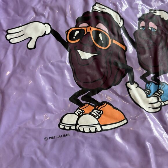 Vintage California Raisins 1987 Purple 100% Vinyl Rain Coat Jacket Kids Sz 5 - Picture 7 of 13